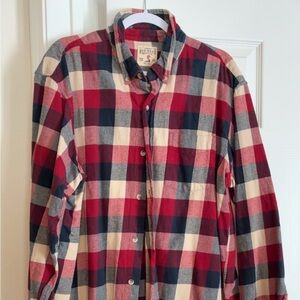RedHead Men's Plaid Shirt in Red, Navy, and Beige